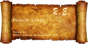 Reznik Ervin névjegykártya