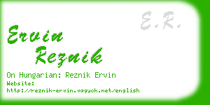 ervin reznik business card